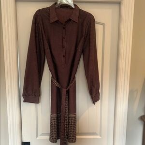 Maroon Patterned Women's Dress